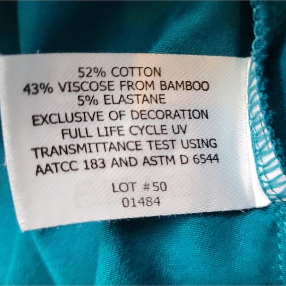 Coolibar Women's Long Sleeve Tee UPF 50+ Sun Protective Teal Small - Picture 5 of 6